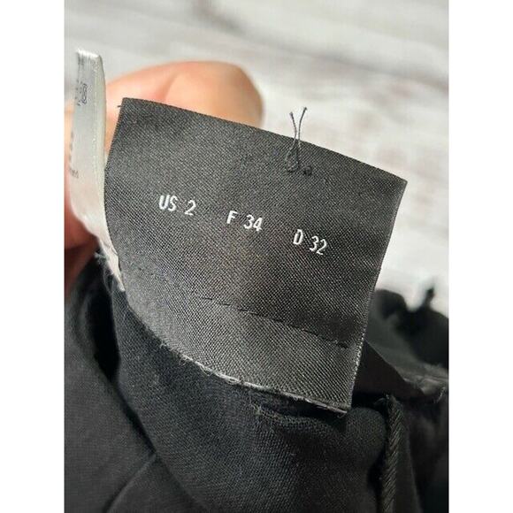 AKRIS Wool Blend Trouser Pant Pleated Capsule Straight Leg Black Minimalist Sz 2 - Picture 6 of 8